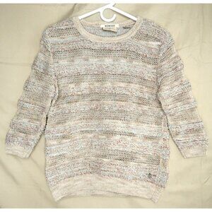 Maison Scotch Nomade Sweater Marled Open Knit Beige Half Sleeve Women's Small